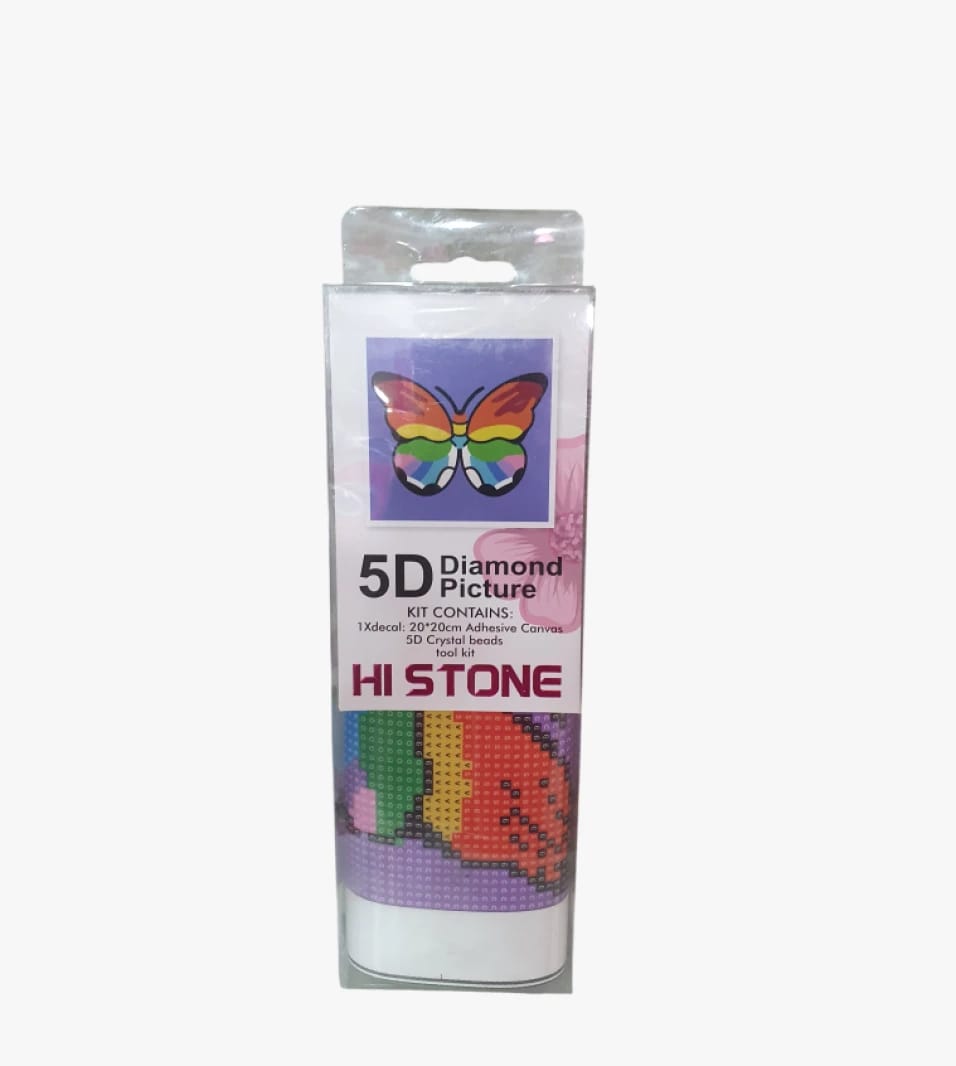مجموعة لوحة الماس 5D من HI STONE بتصميم فراشة ملونة للأطفال والبالغين لهواة الفن والأعمال اليدوية