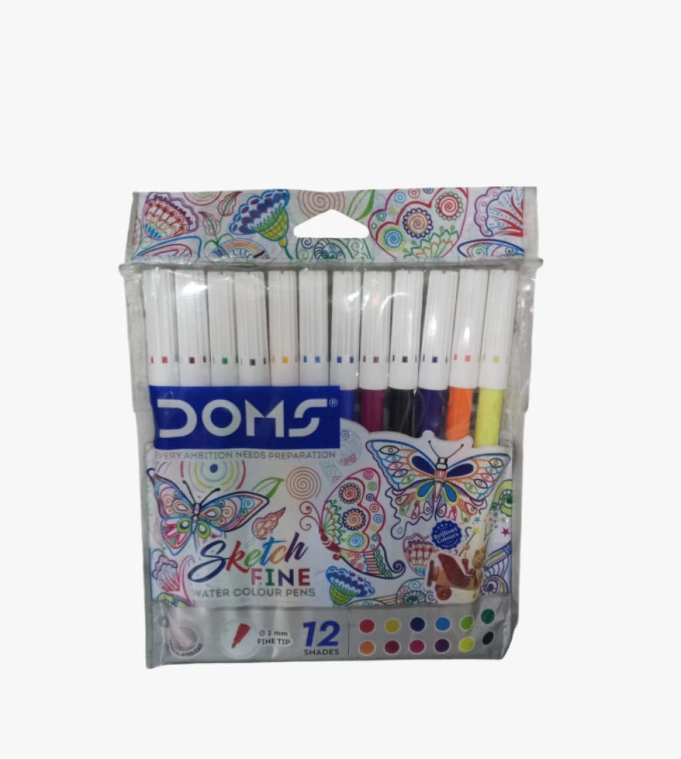 DOMS Fine Water Colour Sketch Pens for Kids and Teens, Artistic Design Set for Everyone