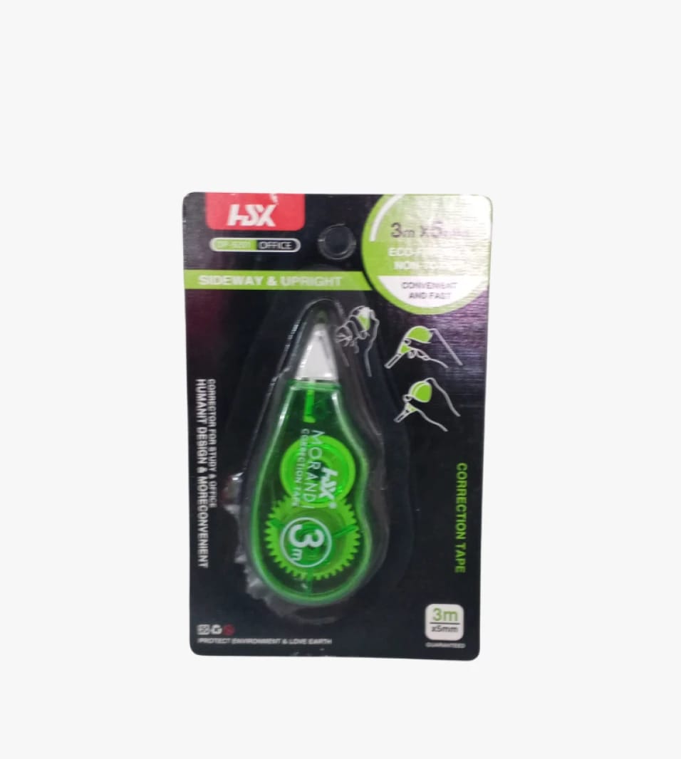 تصحيح الشريط HSX DP-9201 للاستخدام المكتبي بتصميم سهل وسريع لبيئات العمل والدراسة، طول الشريط ٣ أمتار.