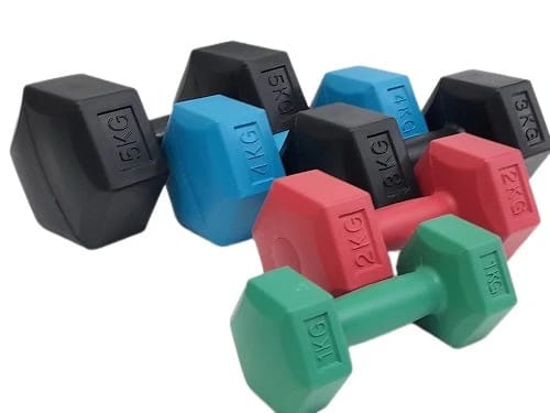 Hex Dumbbells with Cement Filling 1 - 5 Kg