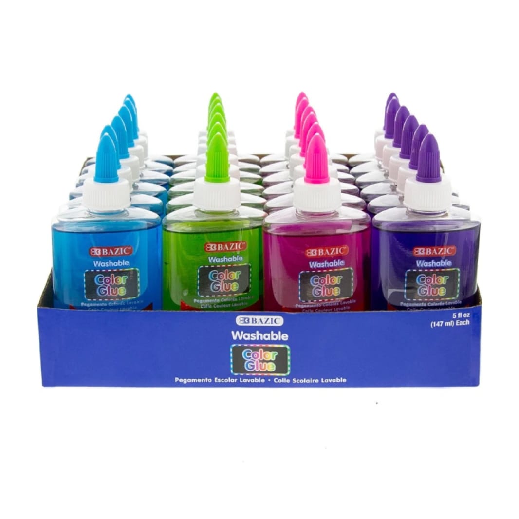 BAZIC Washable Clear Color School Glue 147 ml