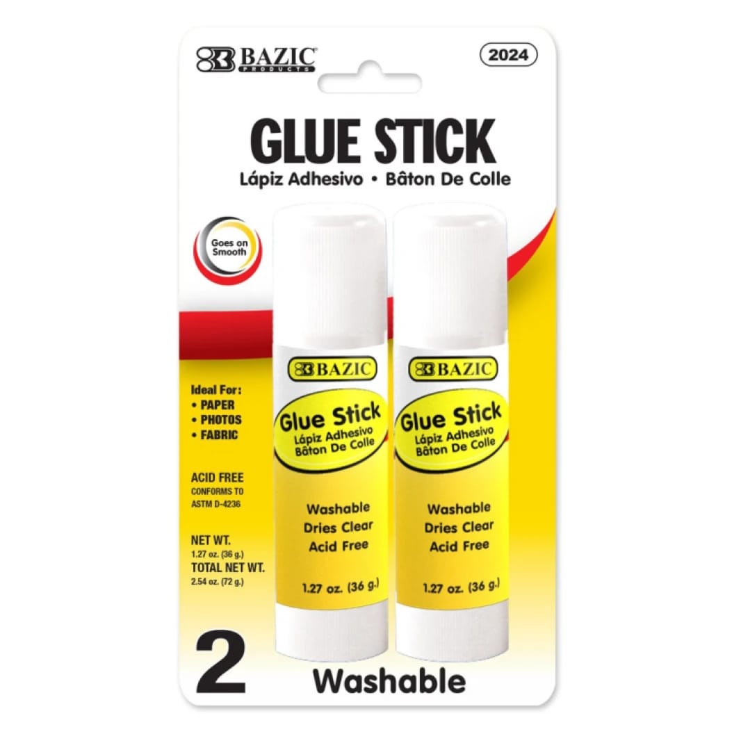 BAZIC Jumbo Glue Stick Set of 2