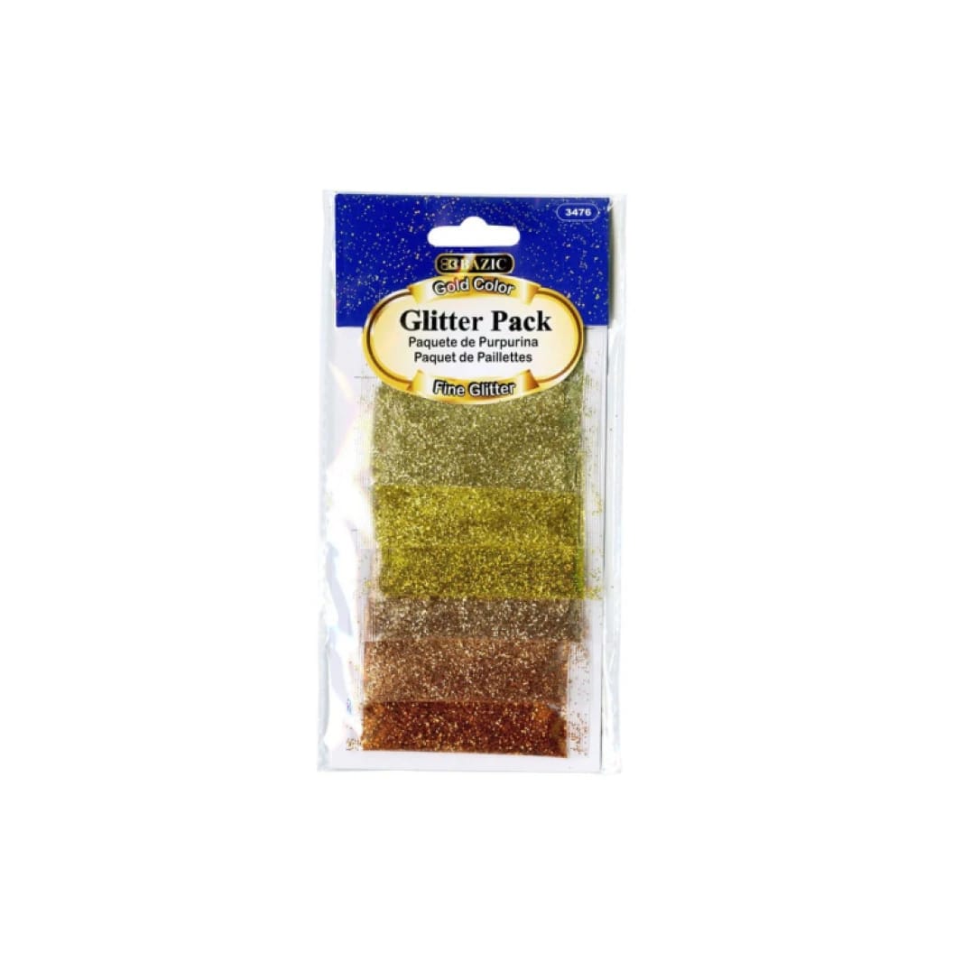 BAZIC Gold Color Glitter Pack Set of 6