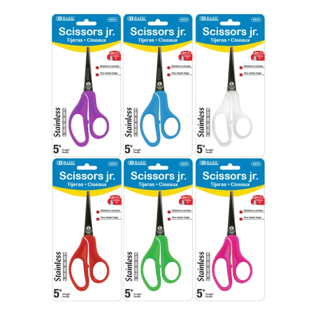 BAZIC Pointed Tip School Scissors