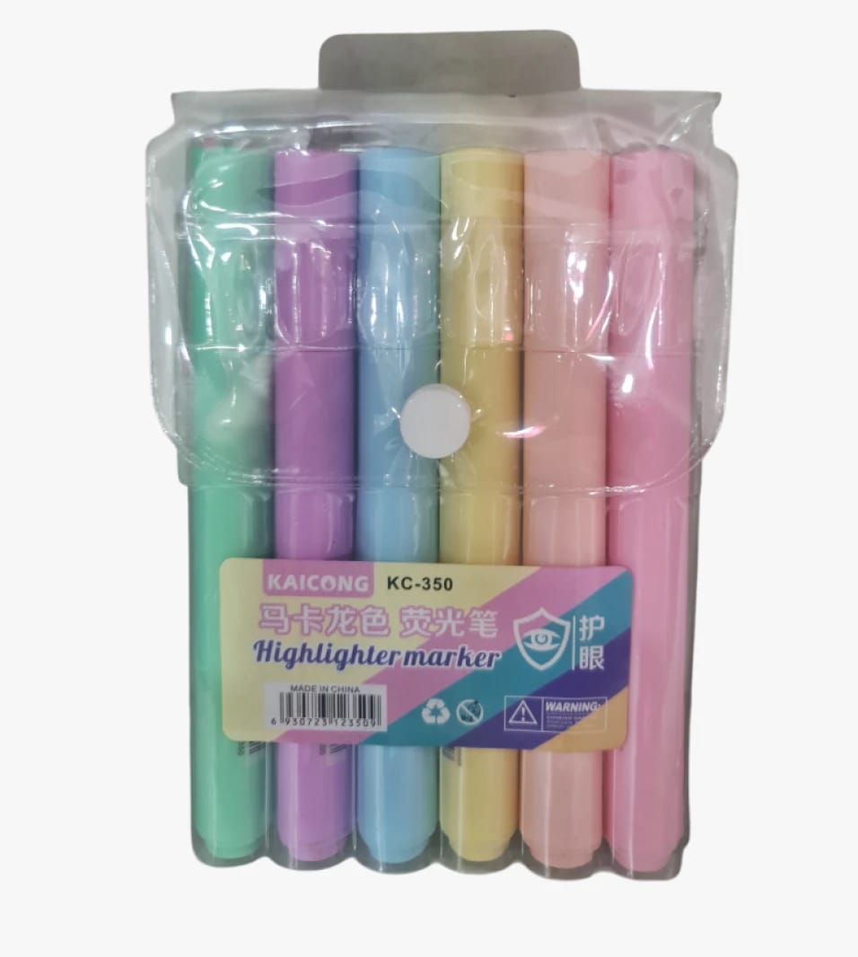 KAI CONG Premium Colorful Highlighter Set, Perfect for Students and Professionals with Trendy Cute Design