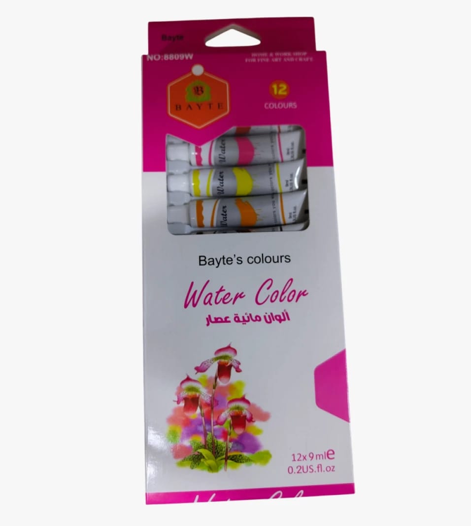 Bayte's Water Color Set with Beautiful Design Plastic Tubes for Amateur and Professional Painters