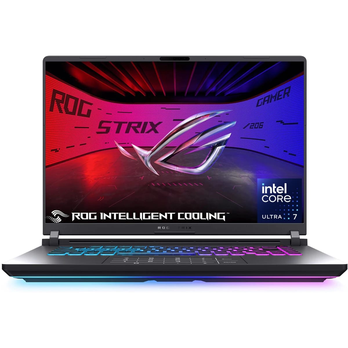 لابتوب الألعاب ASUS ROG Strix G16 (2025) G615LM الجديد بمعالج Intel Core Ultra 7 Gen II 255HX ذو 20 نواة وكرت شاشة NVIDIA RTX™ 5060 بسعة 8GB DDR7 وشاشة IPS بتردد 165Hz، لون رمادي Eclipse Gray