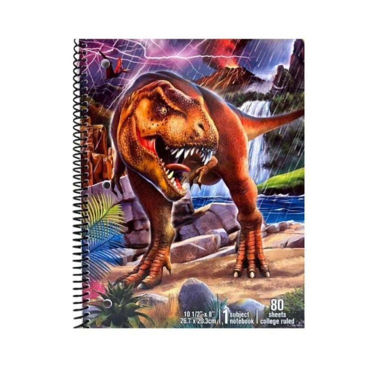 Inkology Dinosaurs Spiral Notebook 80 Sheets