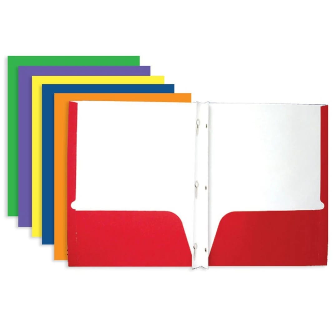 BAZIC Portfolio 2 Pocket 3 Prong Solid Colors