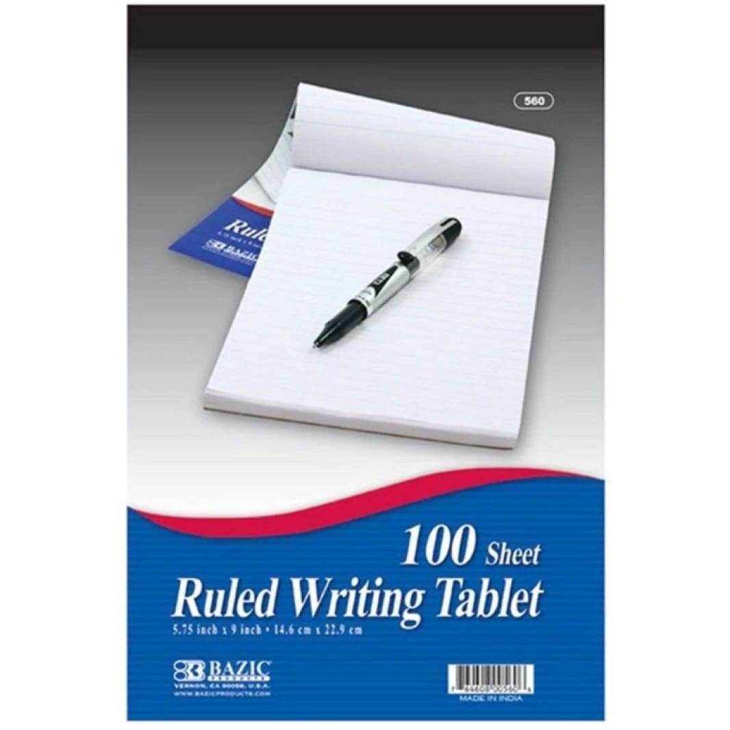 BAZIC Ruled Writing Tablet