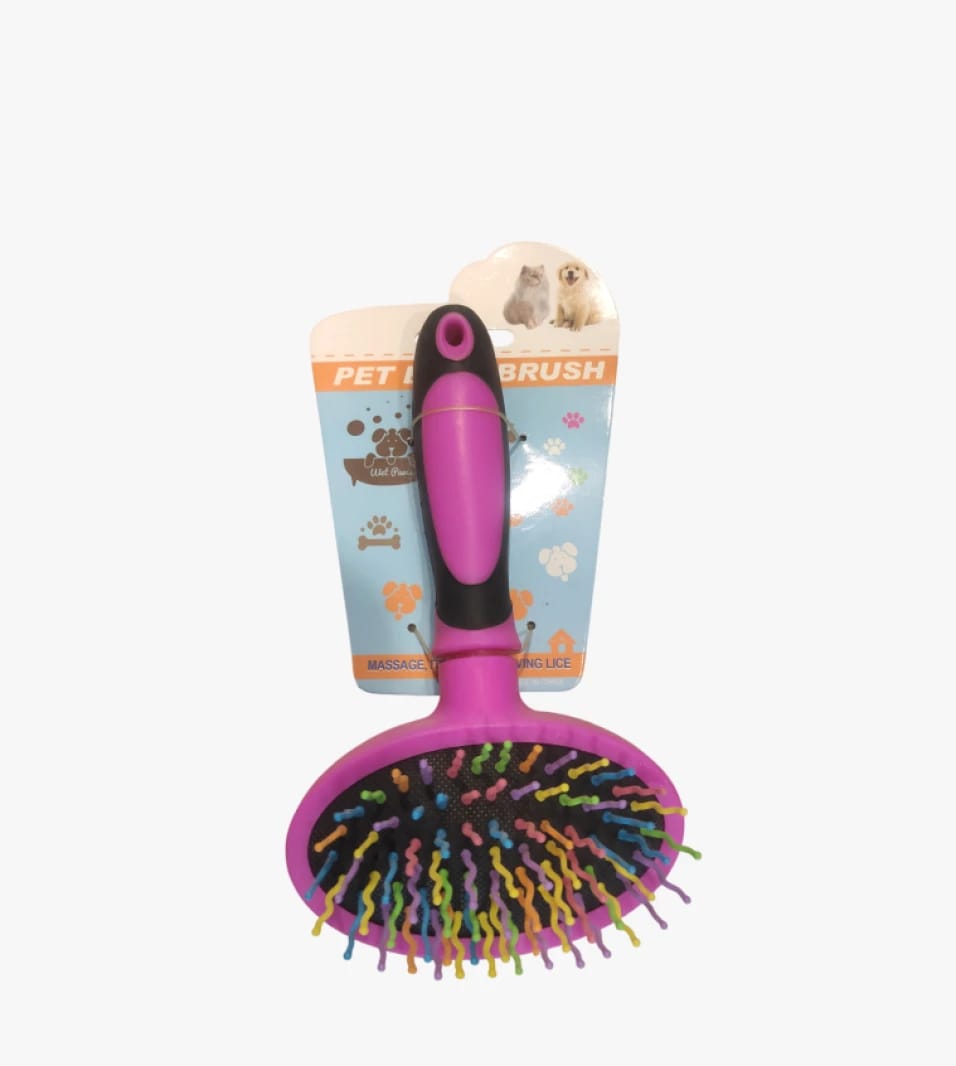 Wild Panda Pet Hair Brush, Colorful Design for Grooming and Massaging Dogs and Cats