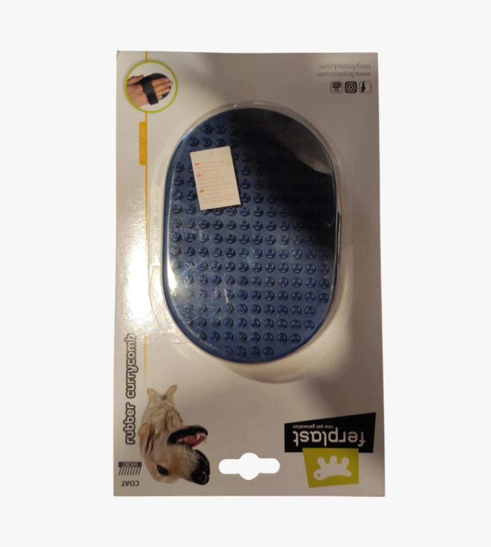 Ferplast Rubber Currycomb for Dogs with Hand-Friendly Design for Fur Care and Grooming