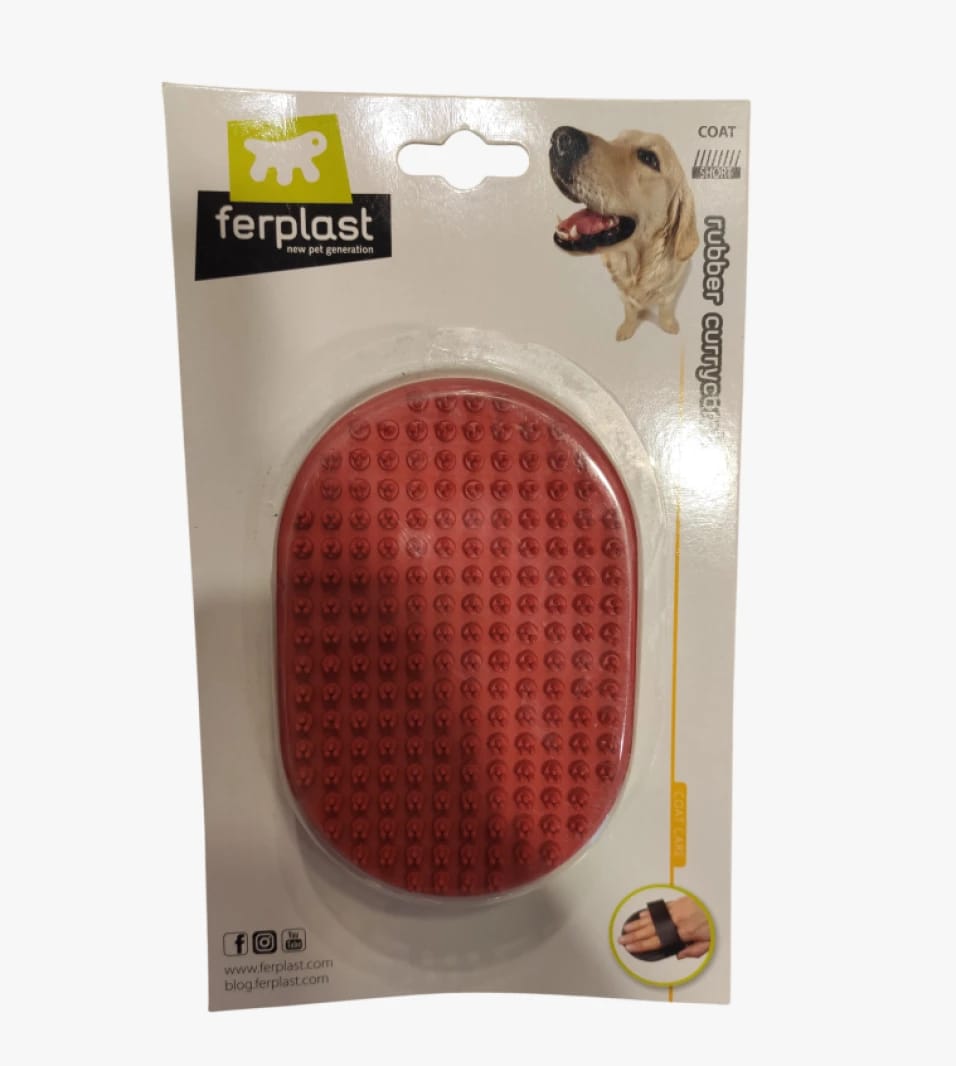 Ferplast Premium Rubber Brush for Dogs with Innovative Design Perfect for Short Coat Maintenance and Daily Use
