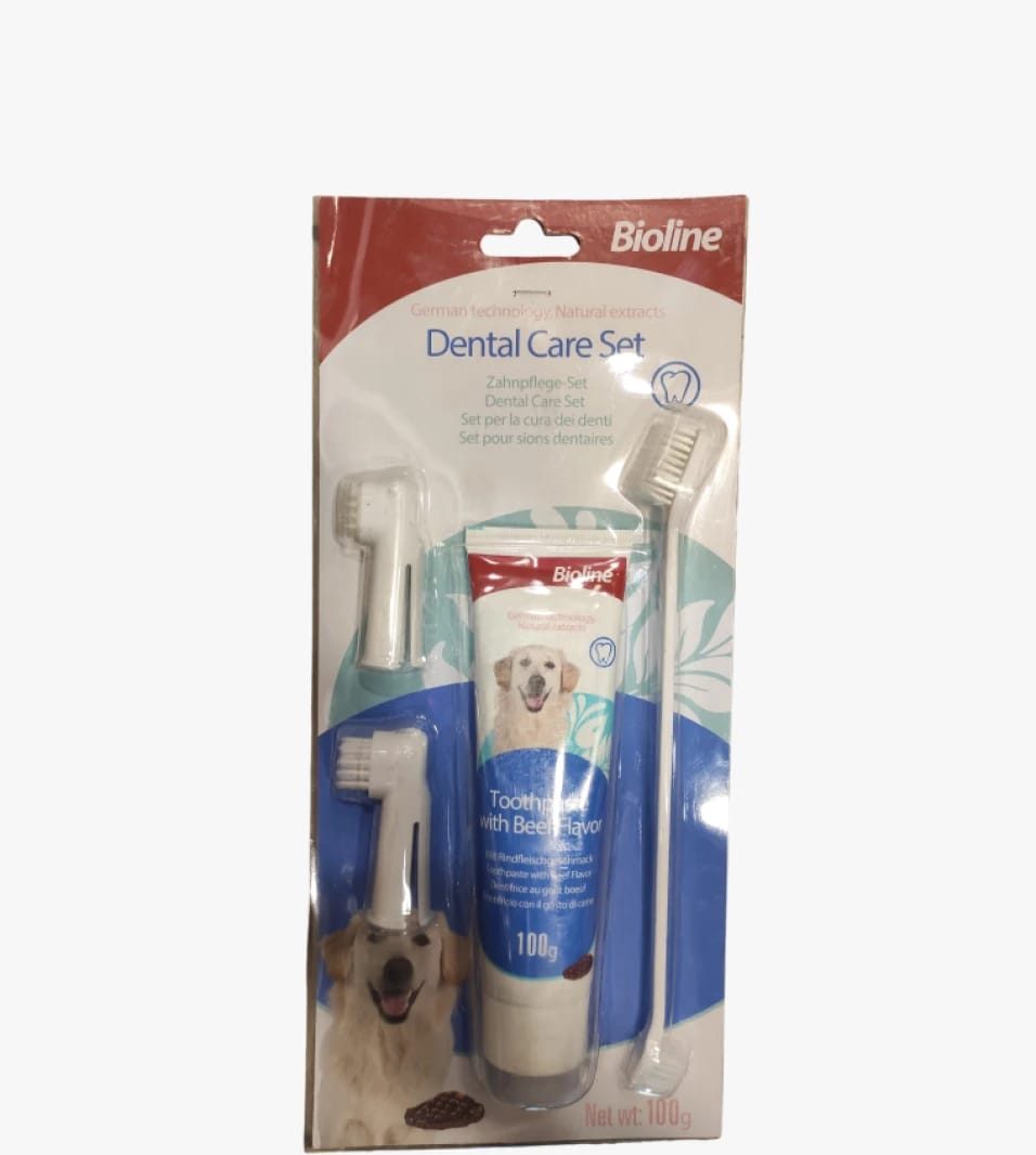 Bioline Dental Care Set for Dogs - Specialized Pet Tooth Cleaning Design