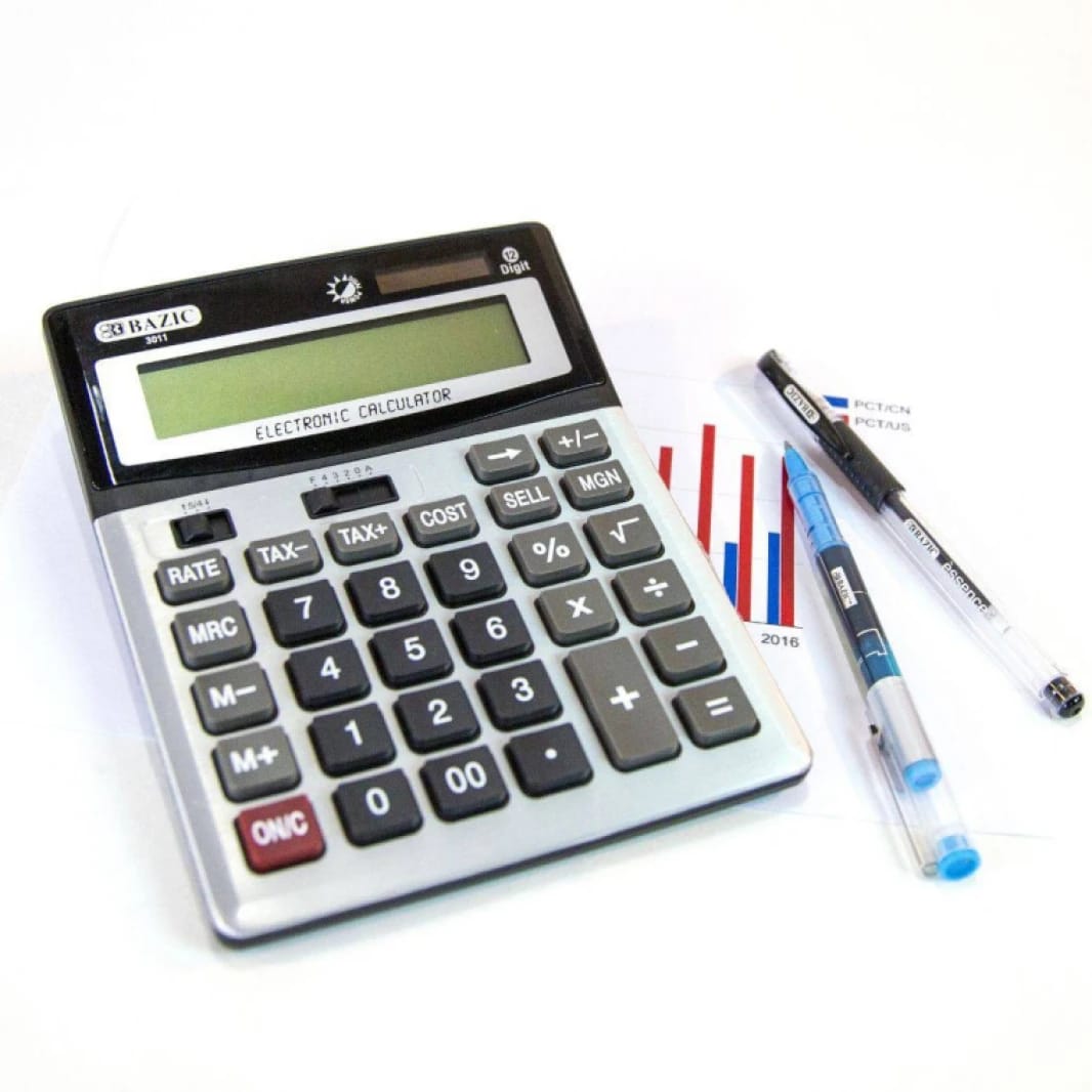 BAZIC Desktop Calculator With Profit Calculation & Tax Functions