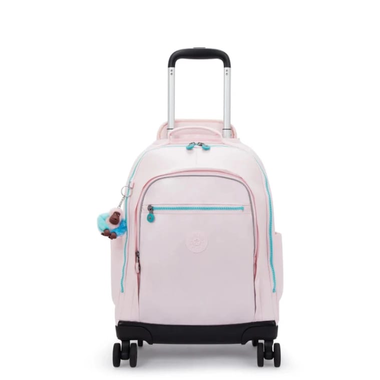 Kipling New Zea Large Wheeled Backpack – Sea Pink Metallic