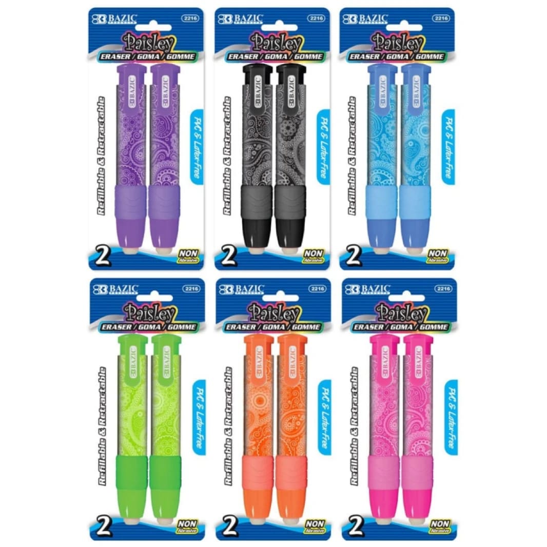 BAZIC Paisley Retractable Stick Erasers