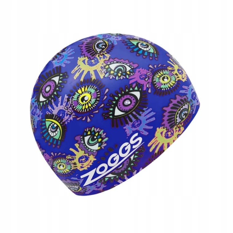 Zoggs Boho Eyes Adult Printed Silicone Swimming Cap – Purple
