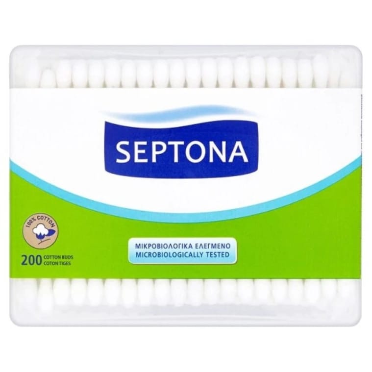 Septona Cotton Buds in Rectangular Box, 200 Pieces