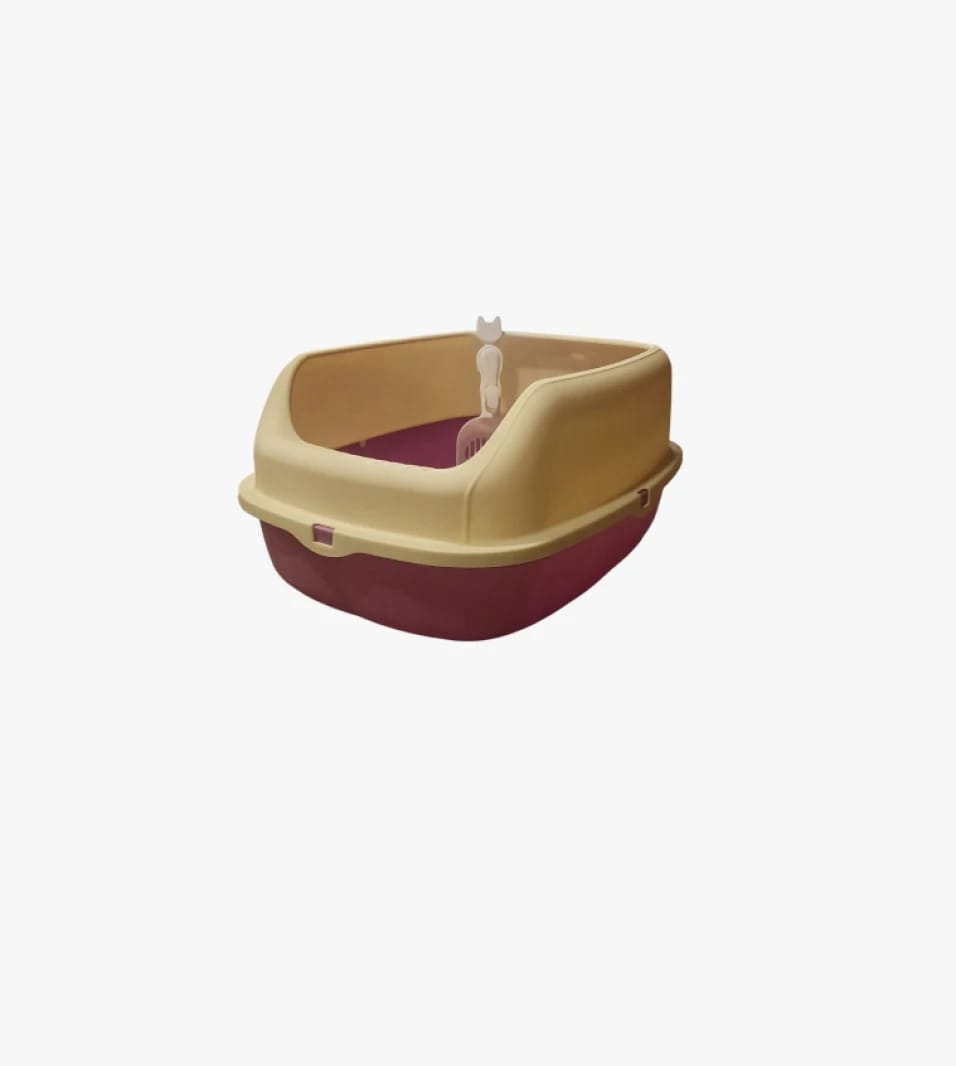 Fleks Brand Cat Litter Box, Premium Open Design with Scoop for Easy Cleaning and Optimal Care Solution