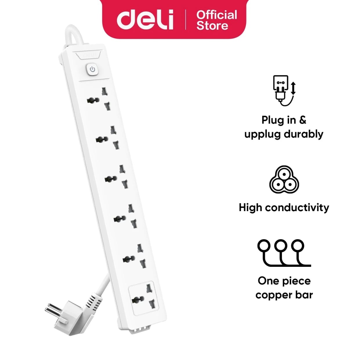 Deli T405 Power Strip - 6 inputs, 3M