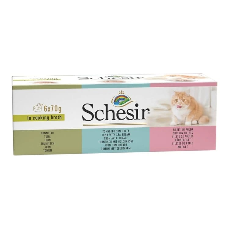 Schesir Cat Multipack Cat Tuna Selection in Broth 6X70g (6 pcs)