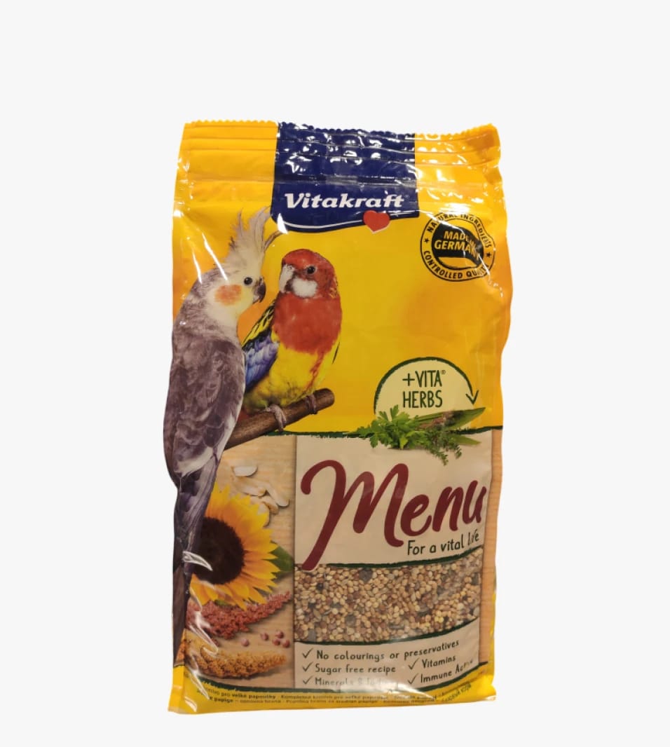 Vitakraft Menu Multigrain Parrot Food with Vita Herbs and Natural Ingredients for Enhancing Vital Life