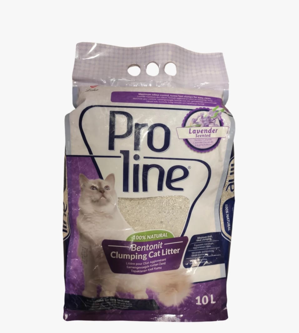 Proline Natural Bentonite Lavender Scented Clumping Cat Litter for Cats with Odor Control