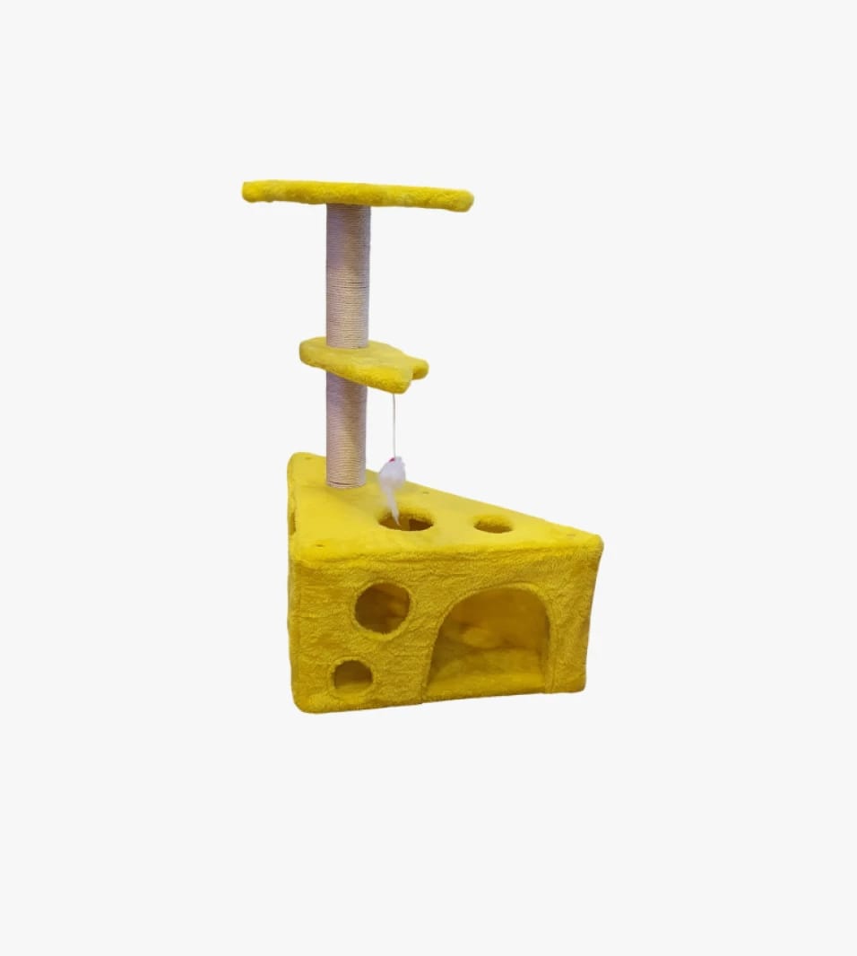 Multi-Functional Cat Tree Cheese Design with Interactive Play Toys for Cat Owners
