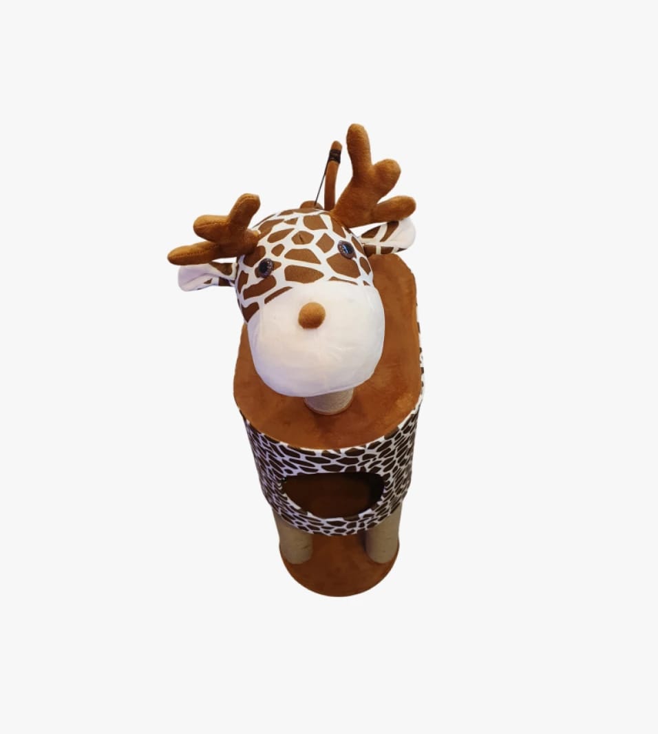 Petso Cat Climbing Toy Brand Giraffe Design with Scratch Post and Cat House Three-Level Pet Playground