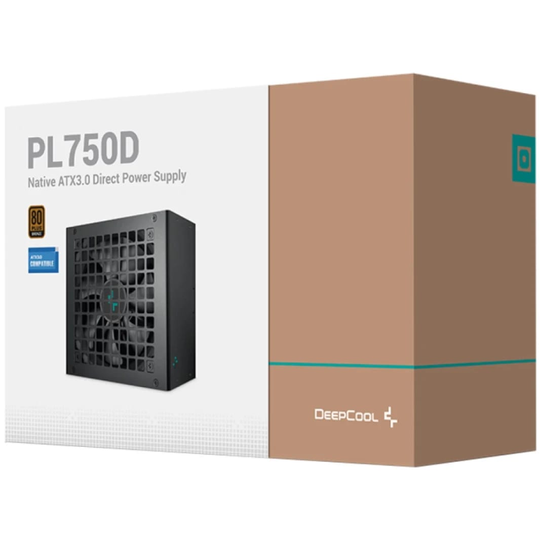 مزود طاقة Deepcool PL750D بقدرة 750 واط وشهادة 80 PLUS البرونزية، غير معياري ATX12V V3.0