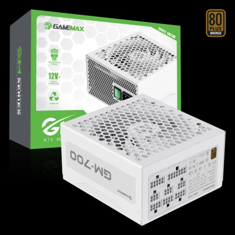 مزود طاقة GameMax GM-700 وحدات بقدرة 700 واط بشهادة 80+ برونزية - أبيض