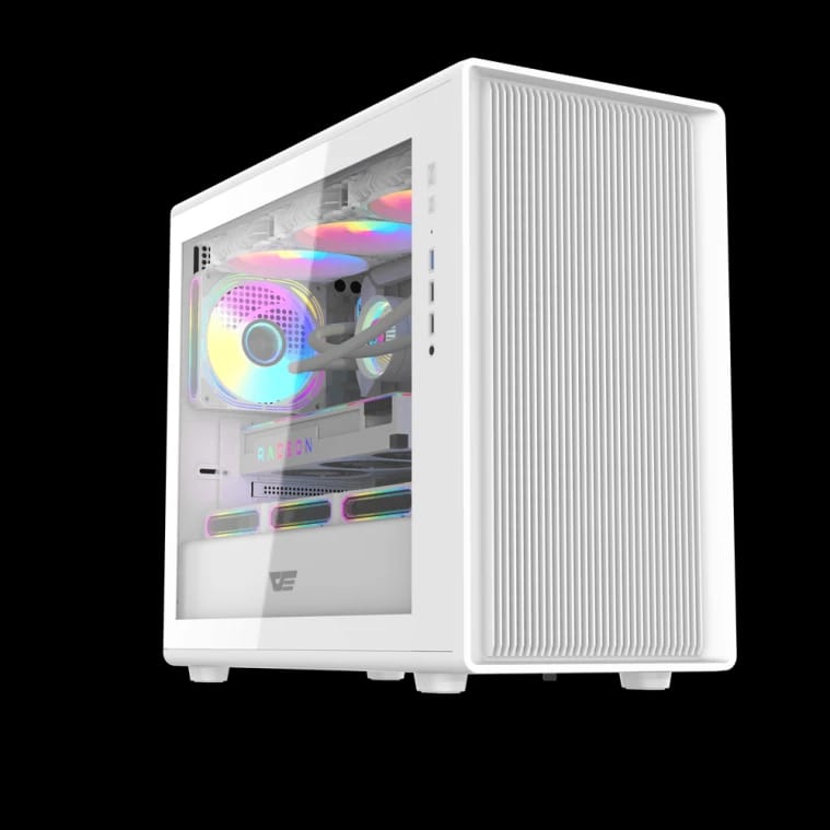 صندوق كمبيوتر Darkflash DB460M M-ATX مع 3 مراوح - أبيض