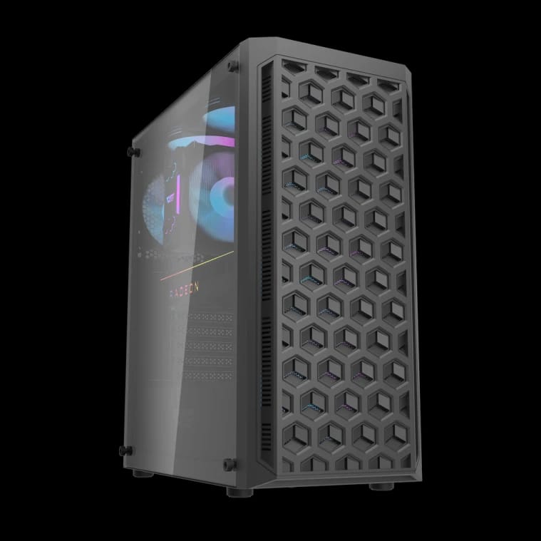 صندوق كمبيوتر Darkflash DK350 ATX مع 4 مراوح - أسود