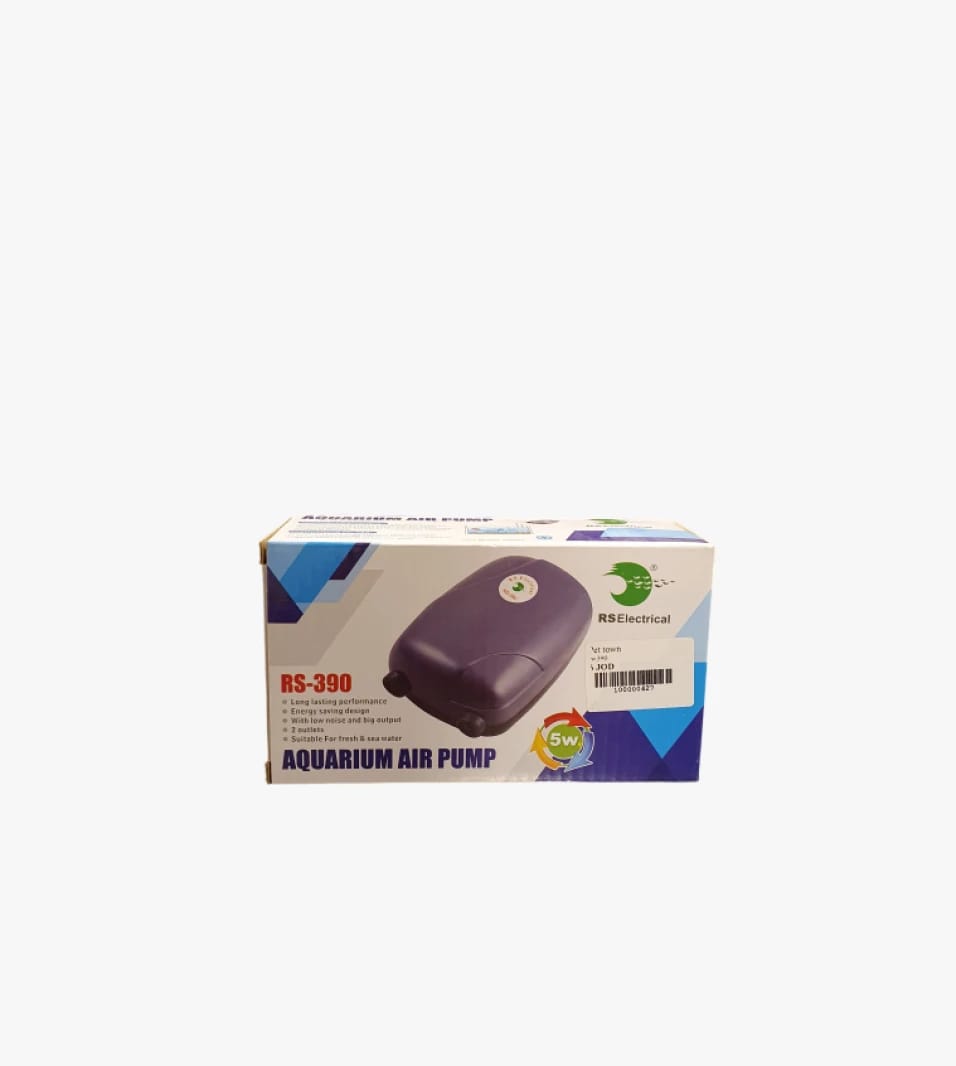 RS Electrical مضخة هواء لحوض السمك رقم RS-390 ذات تصميم عالي الأداء لهواة تربية الأحياء المائية