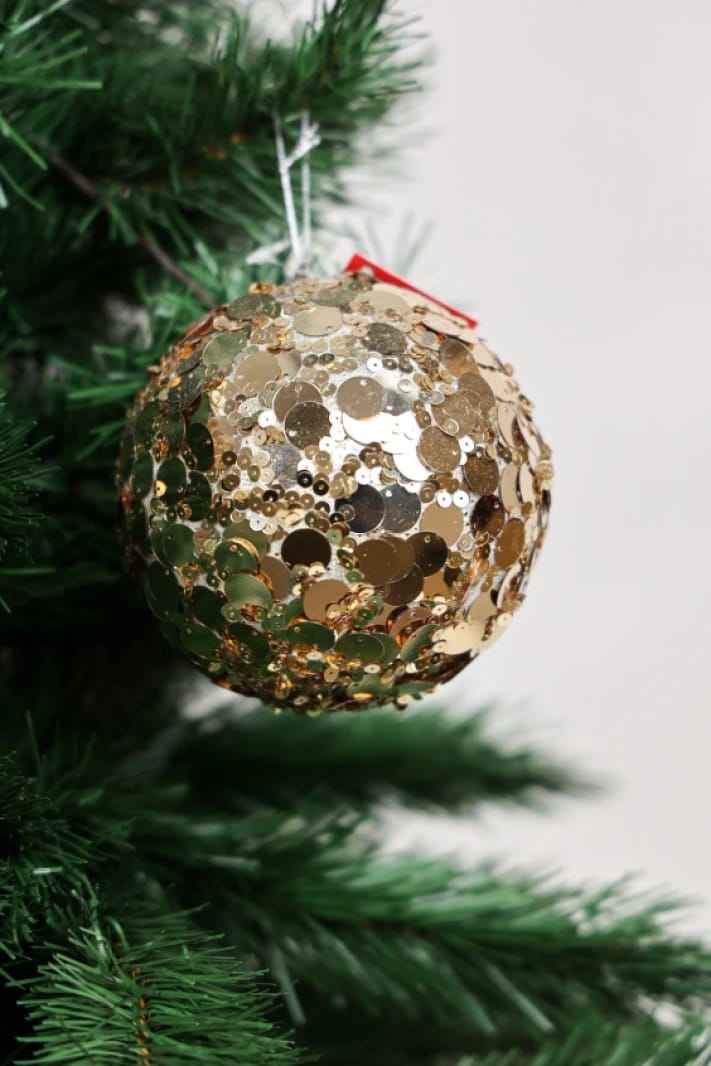 12CM Champagne / Gold Sequin Ball