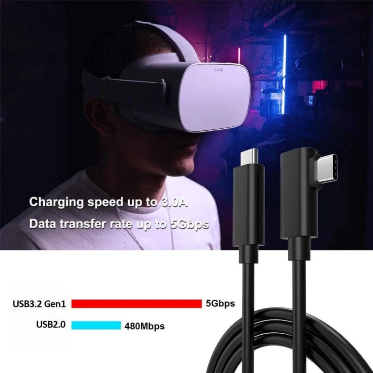 كابل USB-C إلى USB-C متوافق مع Oculus