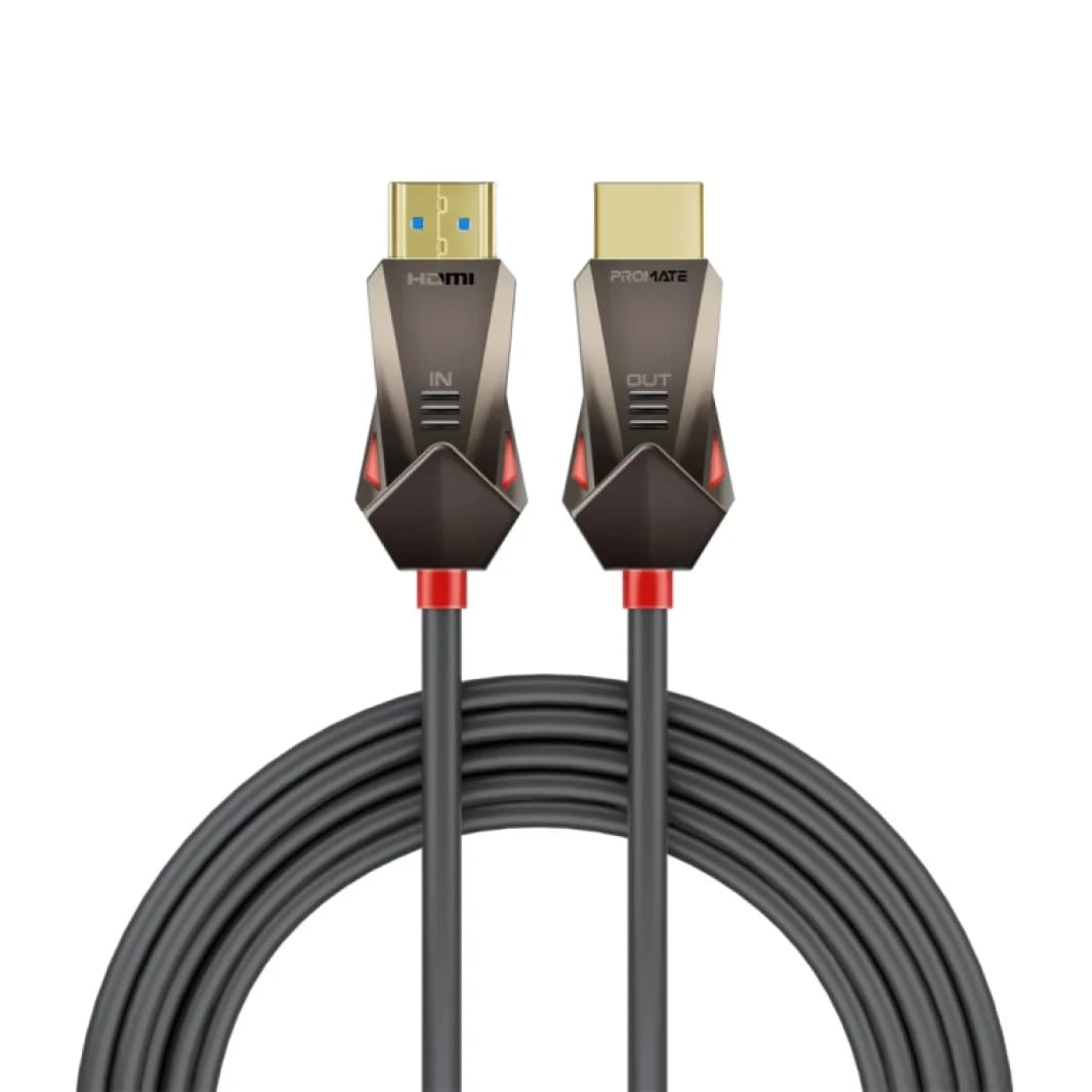 كابل ألياف بصرية HDMI 2.0 من بروميت ProLink4K60-20M بطول 20 متر، يدعم دقة 4K@60Hz وموصلات مطلية بالذهب