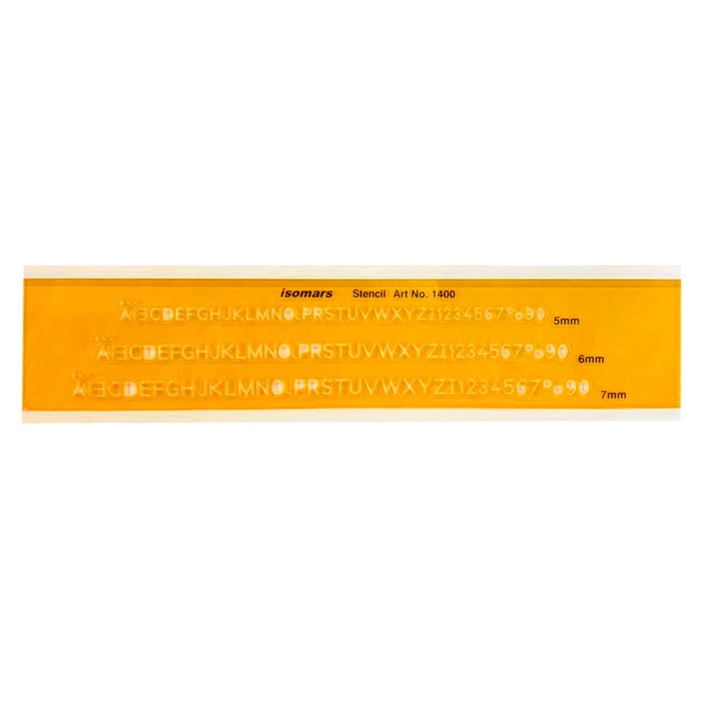 Lettering Stencil Combination 5, 6, 7mm | Isomars