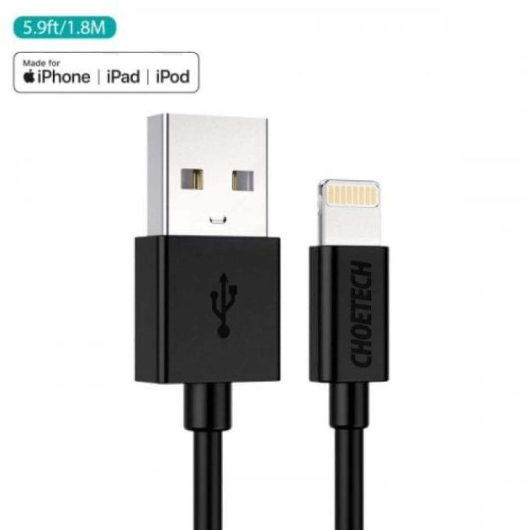 Choetech USB 2.0 to Lightning Cable 1.8m (IP0027-BK) Black