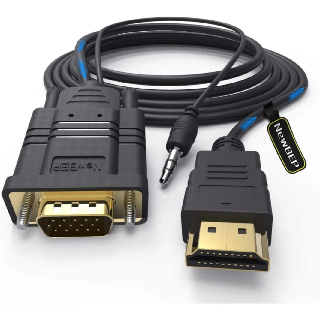 HDMI to VGA 1.8M Cable with Audio, Directional HDMI (Source) to VGA (Display) Cable (Male to Male)