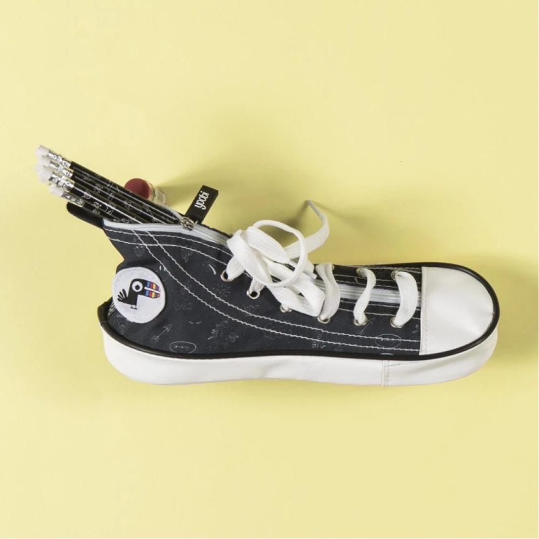 Yoobi Sneaker Pencil Case B&W Doodle