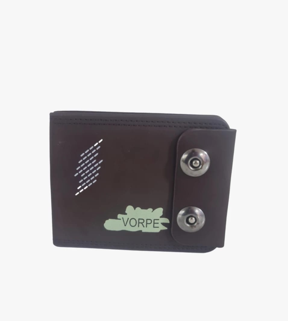 VORPE Premium Leather Wallet with Unique Design and Snap Closure Ideal for Men's Cards and Cash