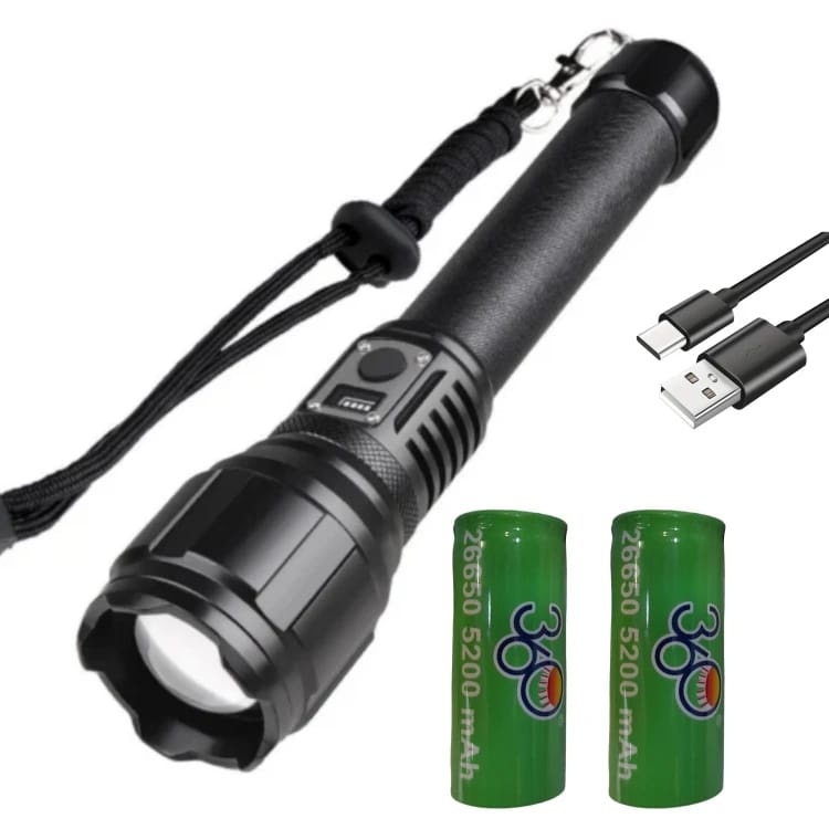 كشاف LED شحن مع زوم مسافات بعيدة