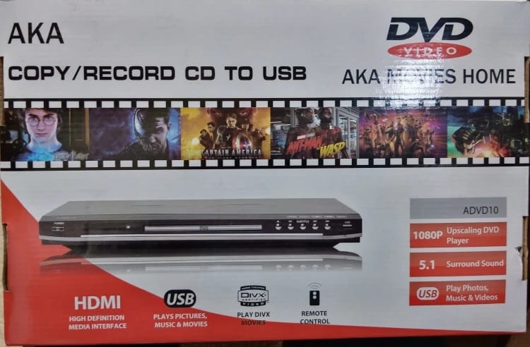 مشغل دي في دي AKA مع تصميم عالي الوضوح وواجهة HDMI للمستخدمين المهتمين بالصوت المحيطي والفيديوهات المثيرة