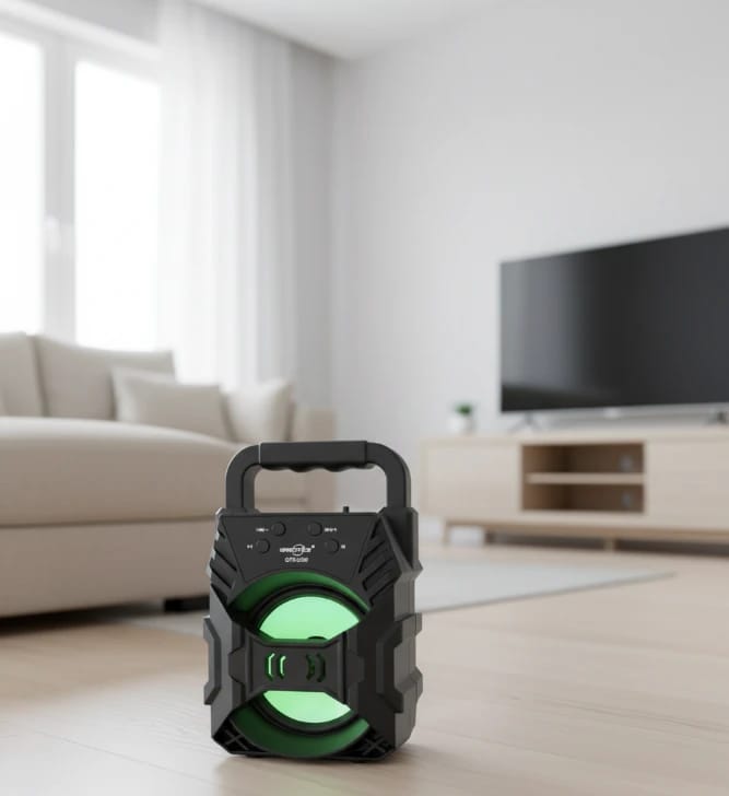 مكبر صوت محمول لاسلكي قابل للشحن مع تصميم عصري بإنارة LED لجمهور الموسيقى الشبابي النشط