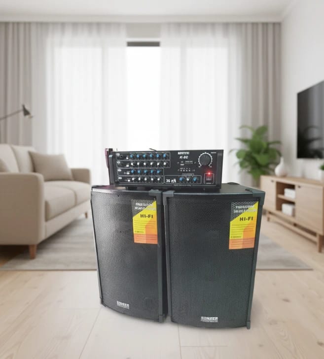 Soneer Speaker with External Amplifier for an Exceptional Audio Experience for DJ and Music Enthusiasts with Dual Speakers