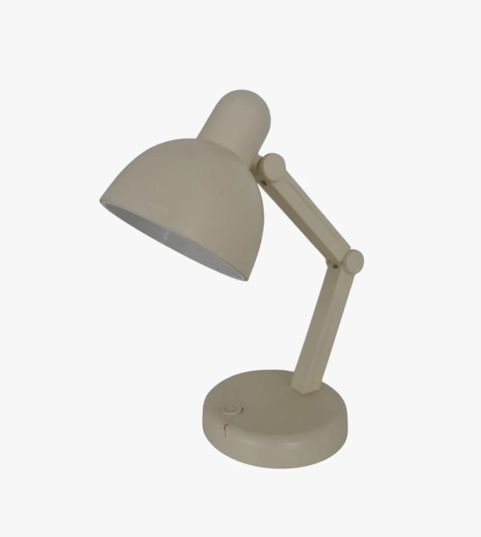 Easy-to-Use Modern and Contemporary Desk Lamp in Folkloric Beige Color for Ideal Lighting for Reading, Work, and Study - Home Illumination