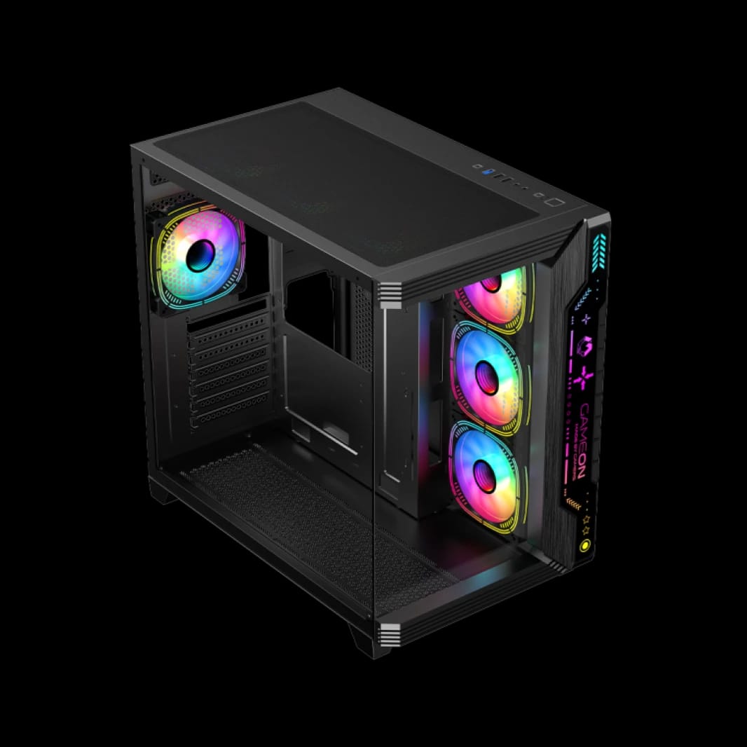 Gameon Pulse Midnight Series ARGB Mid Tower Gaming Case - Black