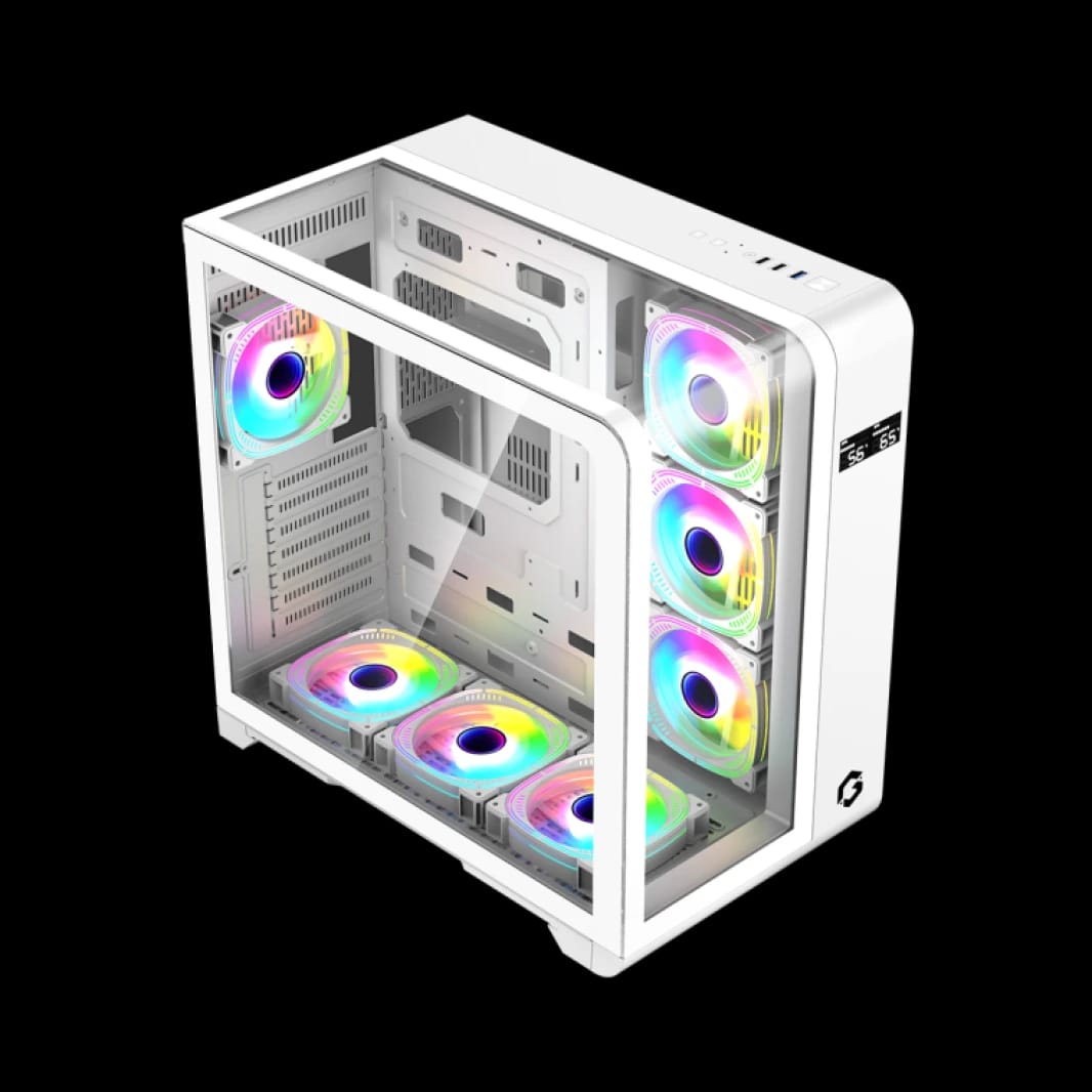 Gameon Infinity Artic Series Argb Mid Tower Gaming Case - White